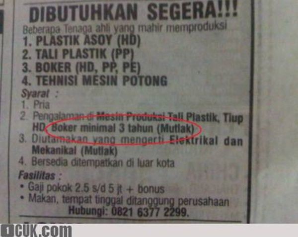 15 Spanduk iklan lucu lowongan kerja ini bikin pelamar mikir keras