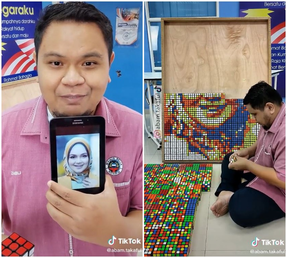 Kreatif, pria ini ubah rubik jadi potret wajah Siti Nurhaliza