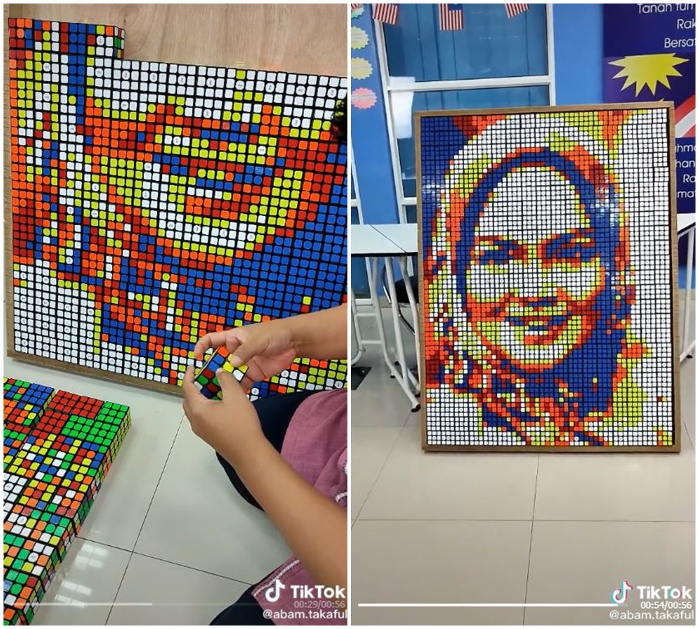 Kreatif, pria ini ubah rubik jadi potret wajah Siti Nurhaliza
