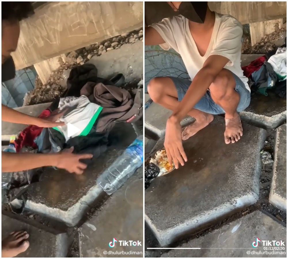 Hidup sebatang kara, pemuda ini tinggal di kolong tol & jadi pengamen