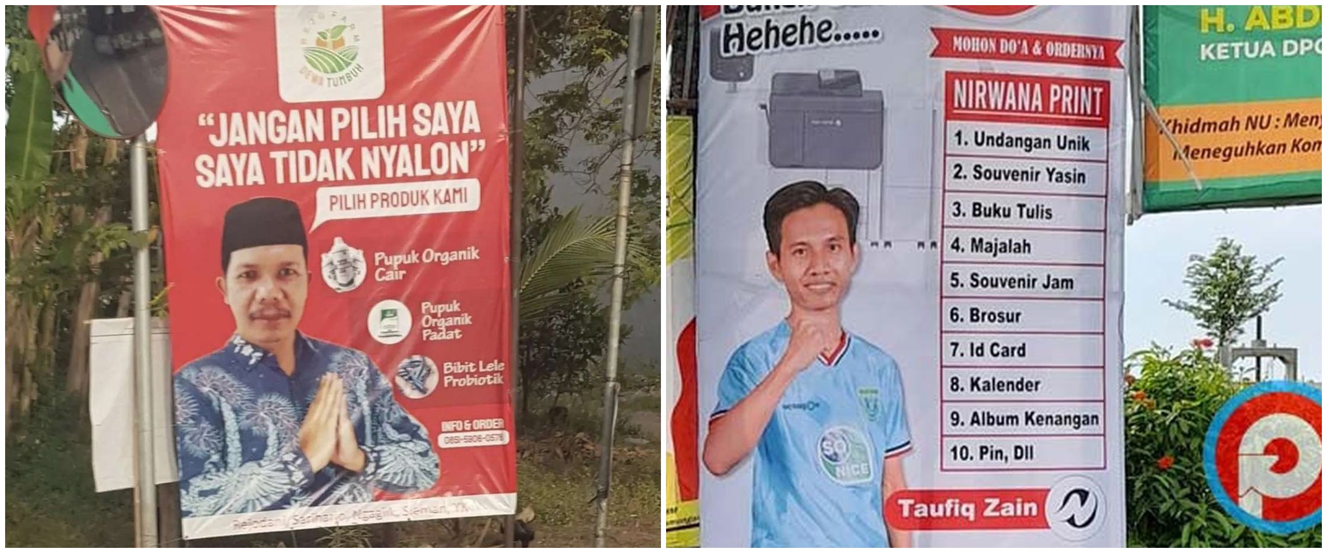 9 Potret lucu promosi bak 'spanduk caleg' ini bikin terkecoh