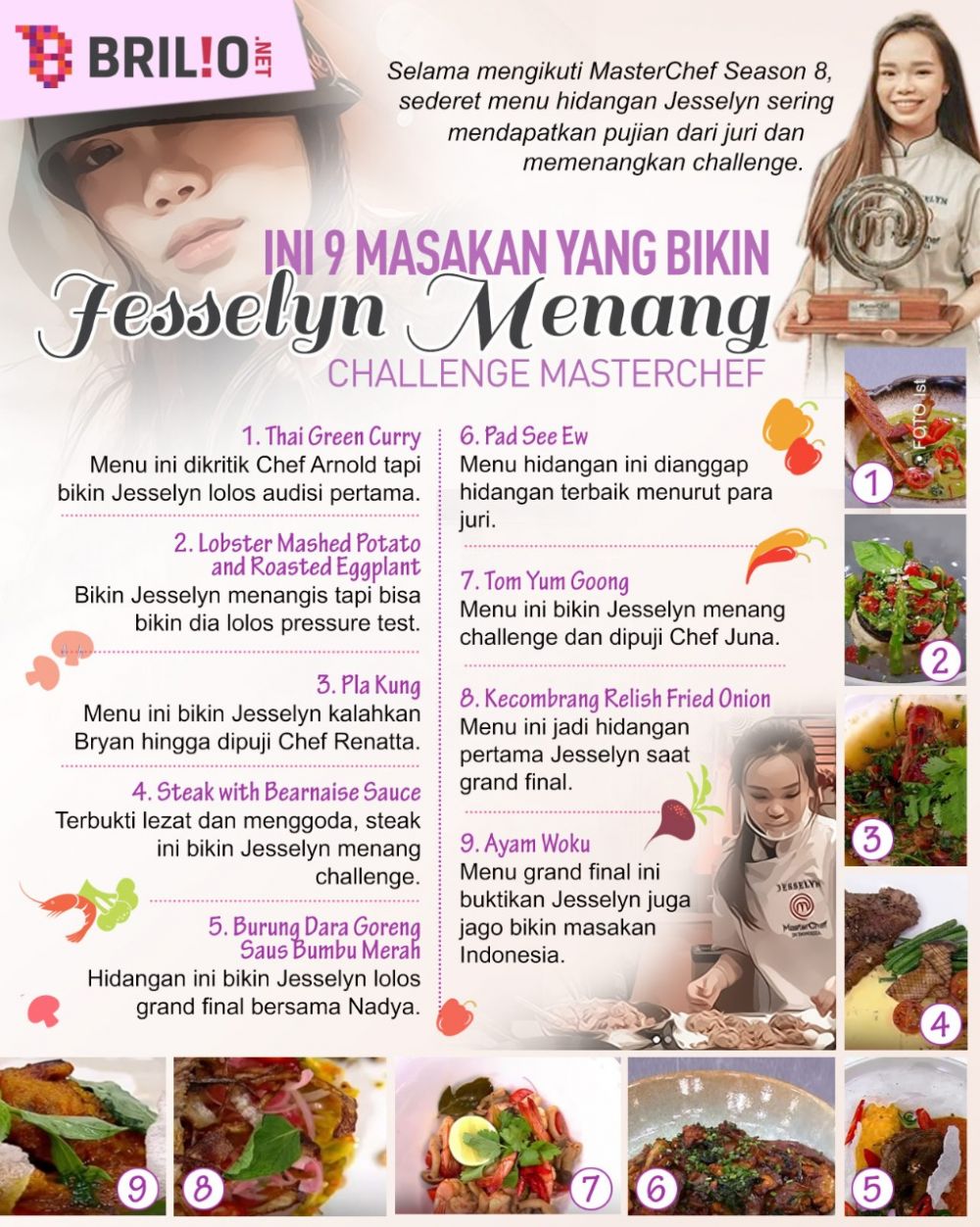 Bikin terkesan, 9 menu ini buat Jesselyn menang challenge MasterChef