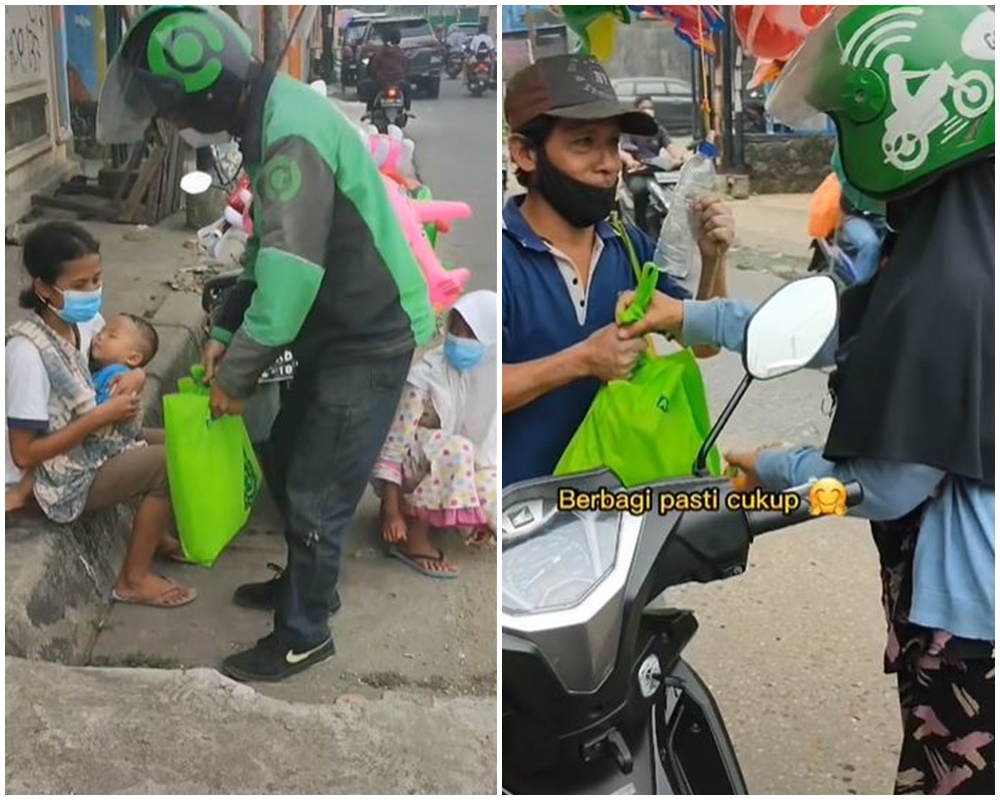 Dapat bantuan dari Baim Wong, Babeh Ojol beli motor dan bagi sembako
