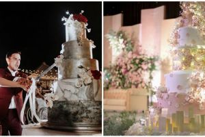 6 Potret wedding cake penyanyi wanita, kue Lesty Kejora bertabur bunga