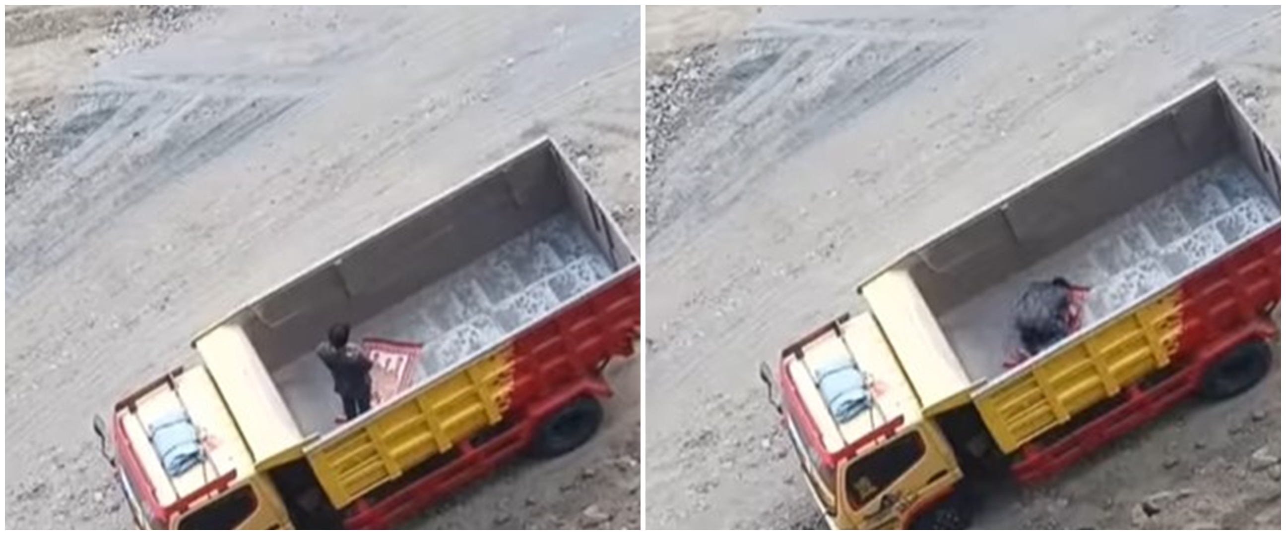 Video pria salat di atas truk tambang ini tuai pujian