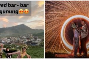 Pasangan ini naik gunung pakai baju adat demi prewedding, hasilnya wow