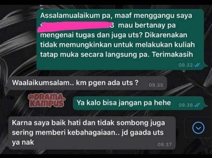 19 Chat lucu mahasiswa ke dosen ini bikin nggak habis pikir