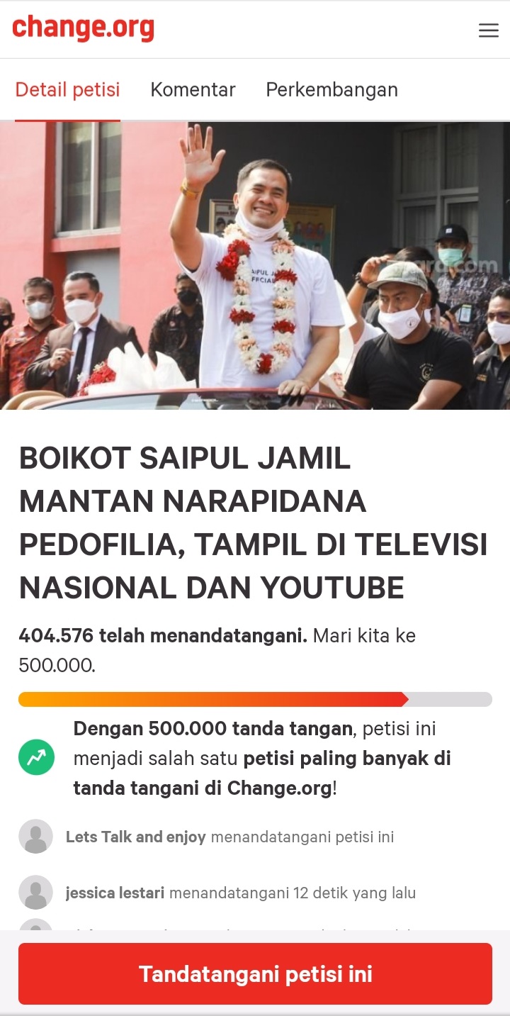 5 Seleb ini dapat petisi online, Saipul Jamil dilarang tampil di TV
