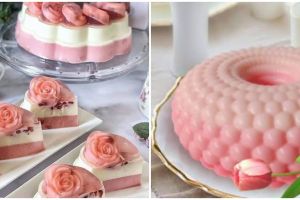 13 Resep kreasi puding stroberi, lembut, creamy, dan segar