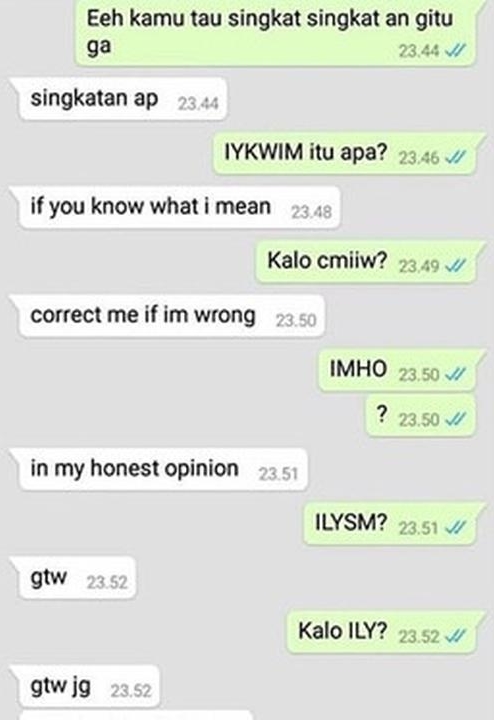 13 Chat lucu gara-gara singkatan ini bikin gagal paham