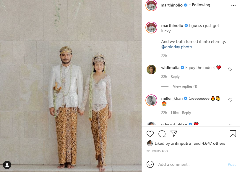 Lepas masa duda, Marthino Lio resmi menikah dengan Delia Husein