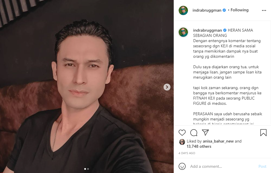 Jawaban menohok Indra Bruggman dituding kurus karena pakai obat-obatan