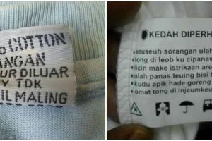13 Peringatan lucu tertulis di baju ini absurdnya bikin melongo
