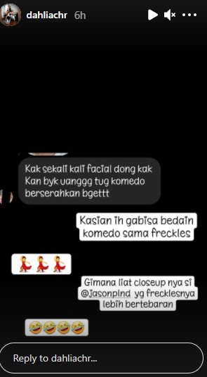 Dicibir wajah banyak komedo, ini jawaban menohok Dahlia Poland