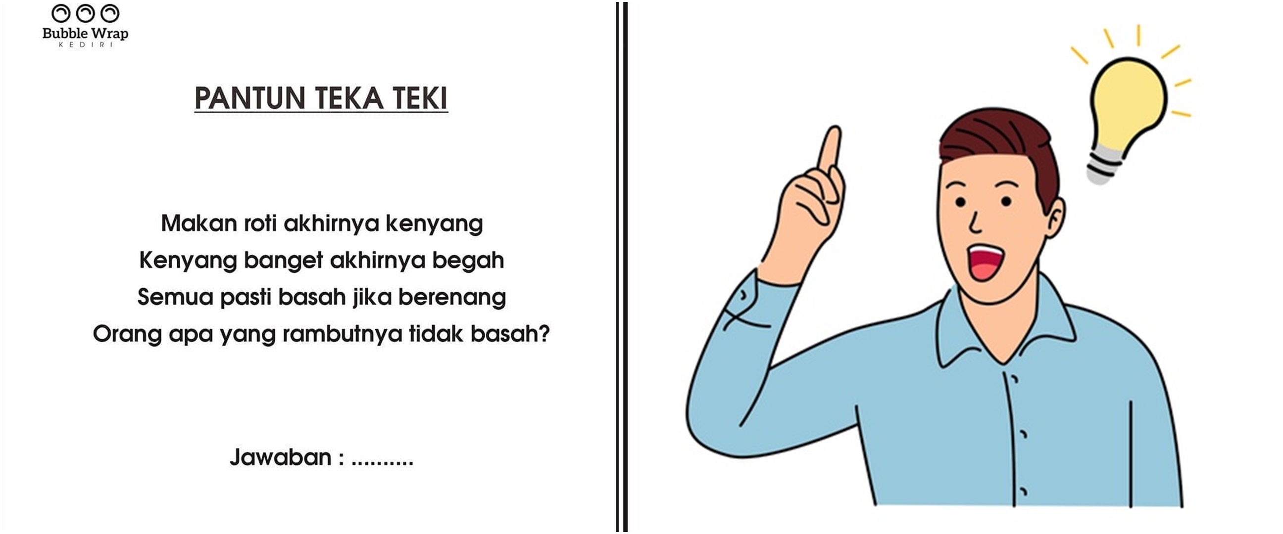 85 Pantun teka-teki lengkap dengan jawaban, bikin ketawa sambil mikir