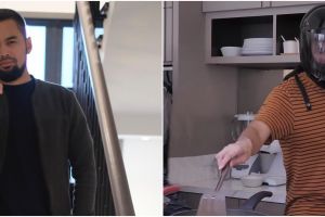 Kelakuan lucu 9 seleb belajar masak, heboh lindungi diri pakai helm