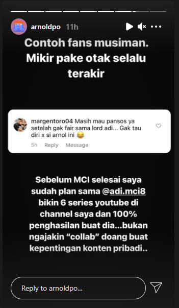 Kesal dituding pansos sama Lord Adi, Chef Arnold beri pesan menohok