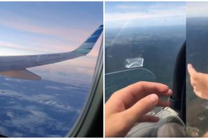 Aksi nekat keluarkan tangan dari jendela pesawat, ini yang terjadi