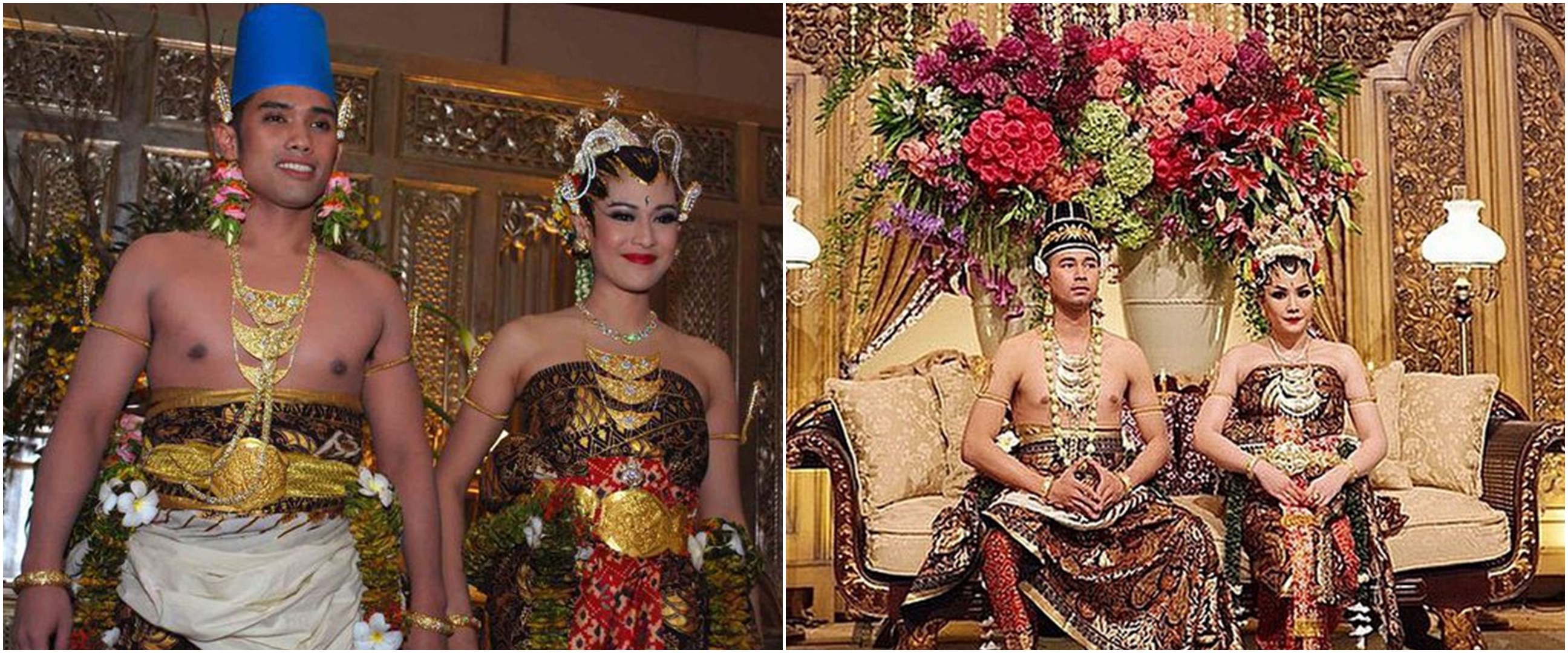 Penampilan 11 seleb menikah pakai adat Jawa dodotan, kental ritual