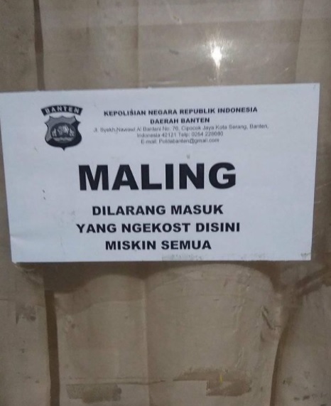 15 Peringatan lucu dilarang mencuri ini bikin maling auto putar balik