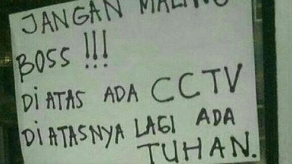 15 Peringatan lucu dilarang mencuri ini bikin maling auto putar balik