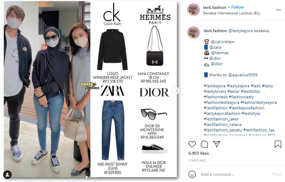 Tampil simpel di bandara, harga outfit Lesty Kejora ini setara rumah