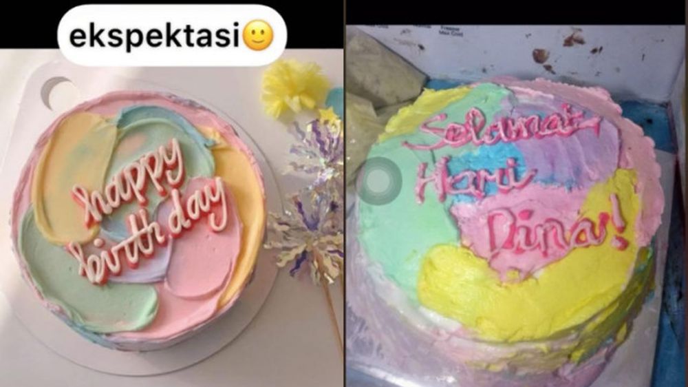 7 Potret ekspektasi vs realita bento cake ini bikin ngelus dada