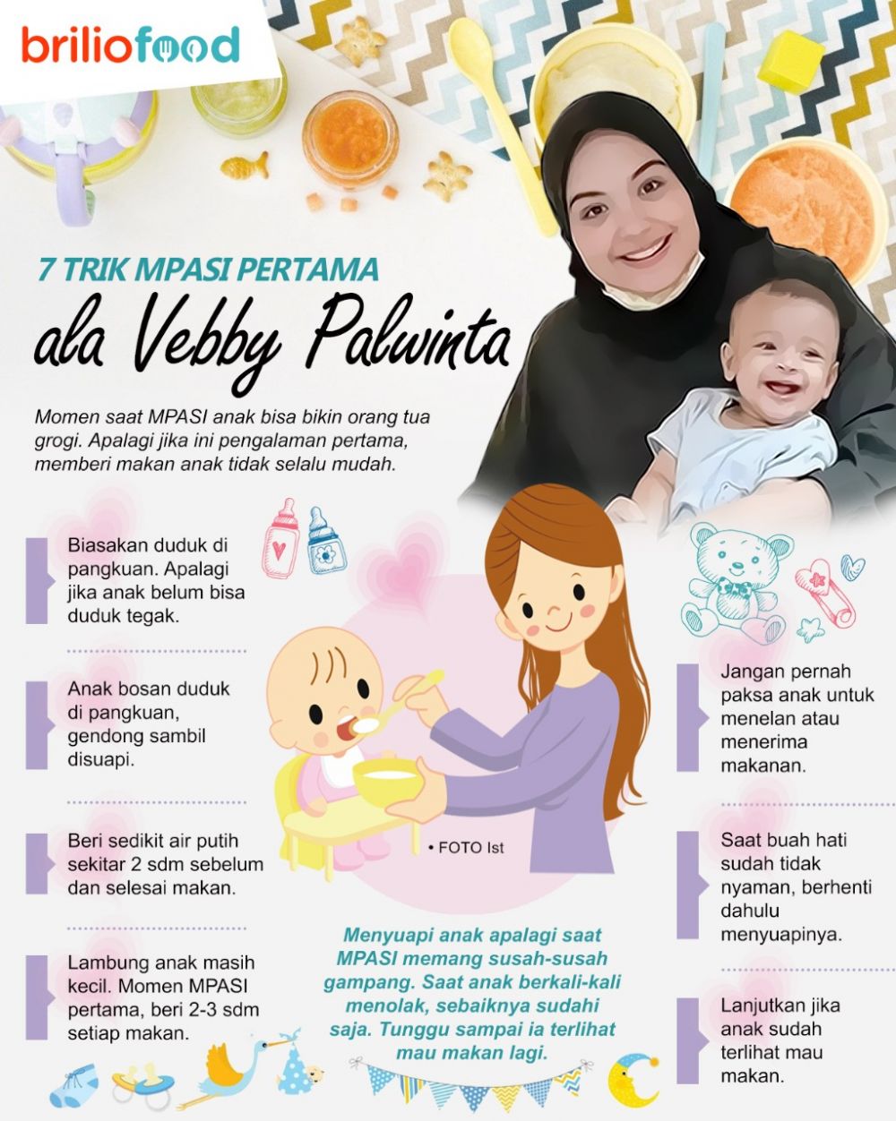 7 Trik MPASI pertama ala Vebby Palwinta, anak auto lahap makan