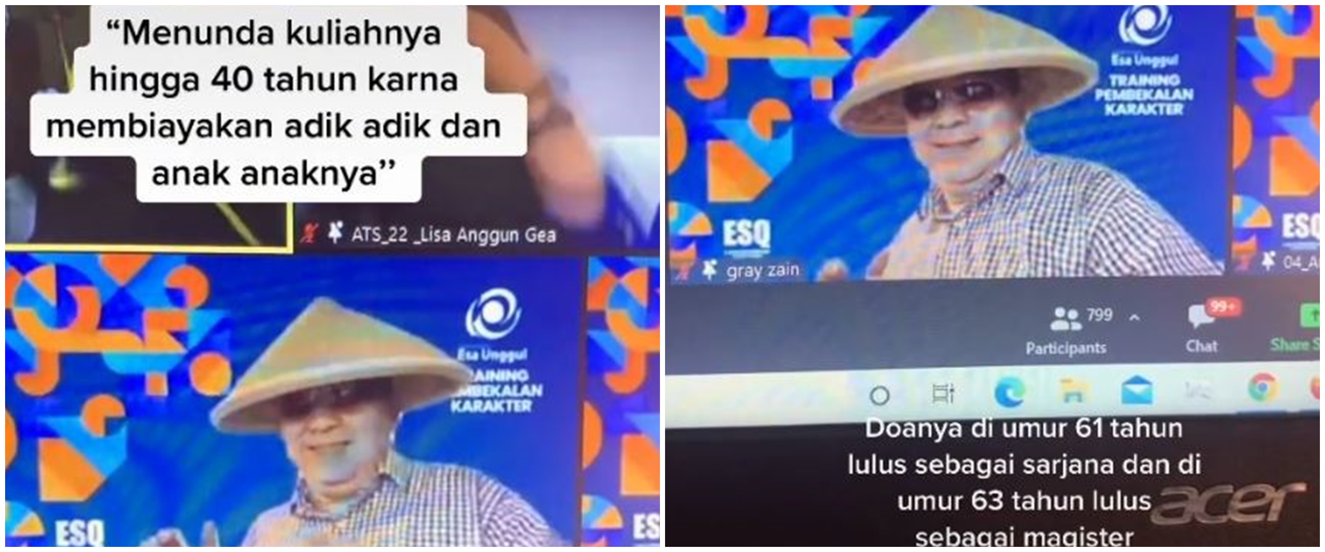 Kisah perjuangan kakek kuliah setelah tertunda 40 tahun, bikin haru