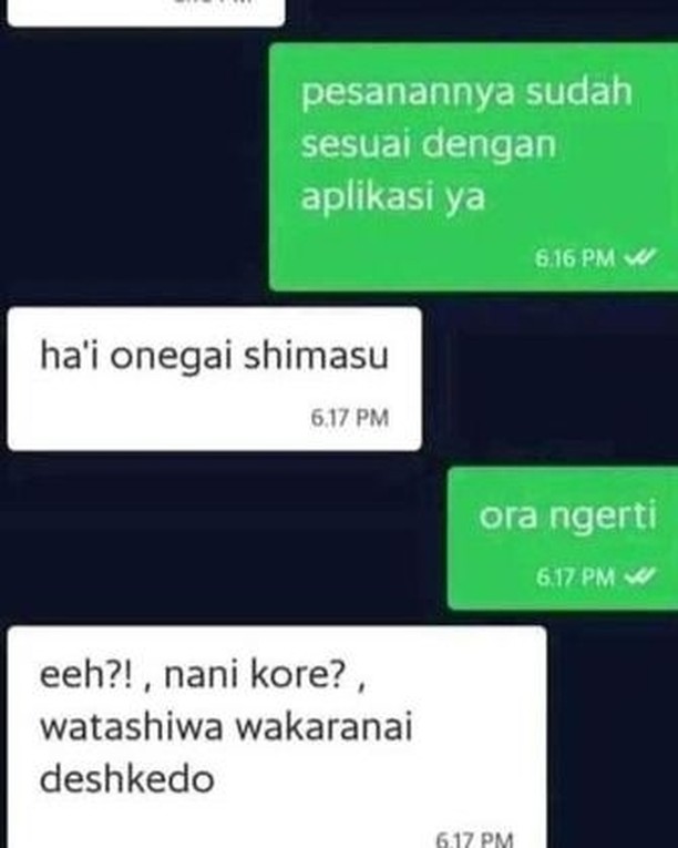 13 Chat lucu pelanggan ojek online balas pakai bahasa asing, kocak