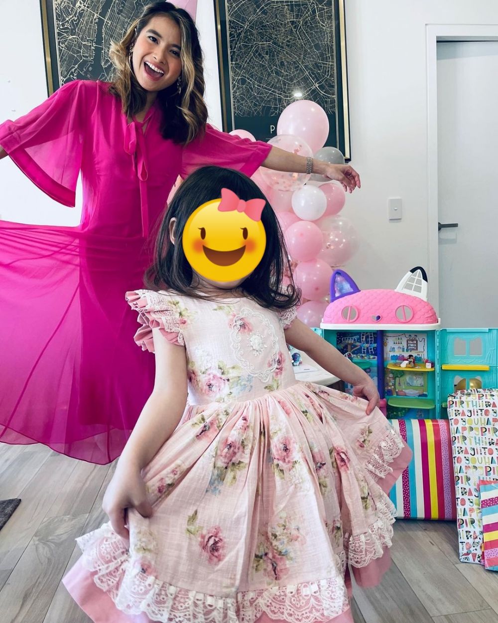 Dekorasi manis serba pink, beginilah potret meriah ultah 9 anak seleb