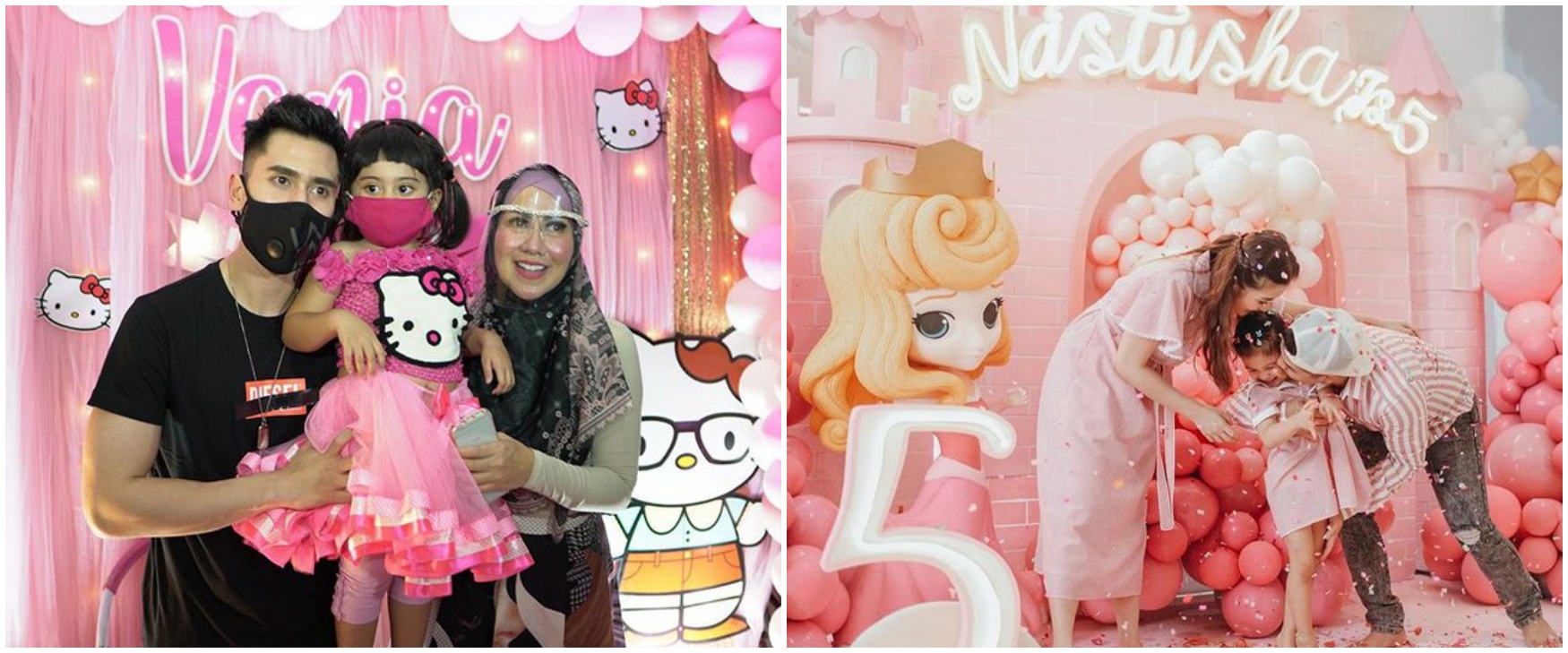 Dekorasi manis serba pink, beginilah potret meriah ultah 9 anak seleb