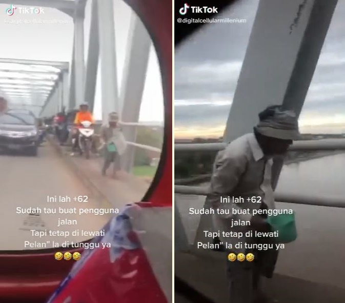 Nekat terobos trotoar, rombongan pemotor kena macet yang tak terduga