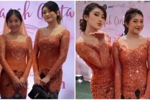 7 Potret bridesmaid Ria Ricis di lamaran, manis dengan kebaya peach