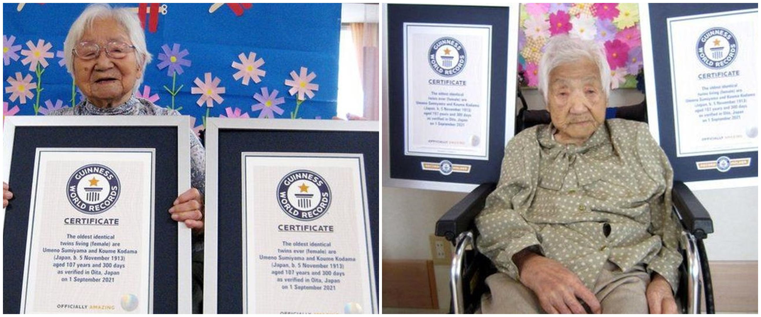 Berusia 107 tahun, dua warga Jepang ini jadi kembar tertua di dunia