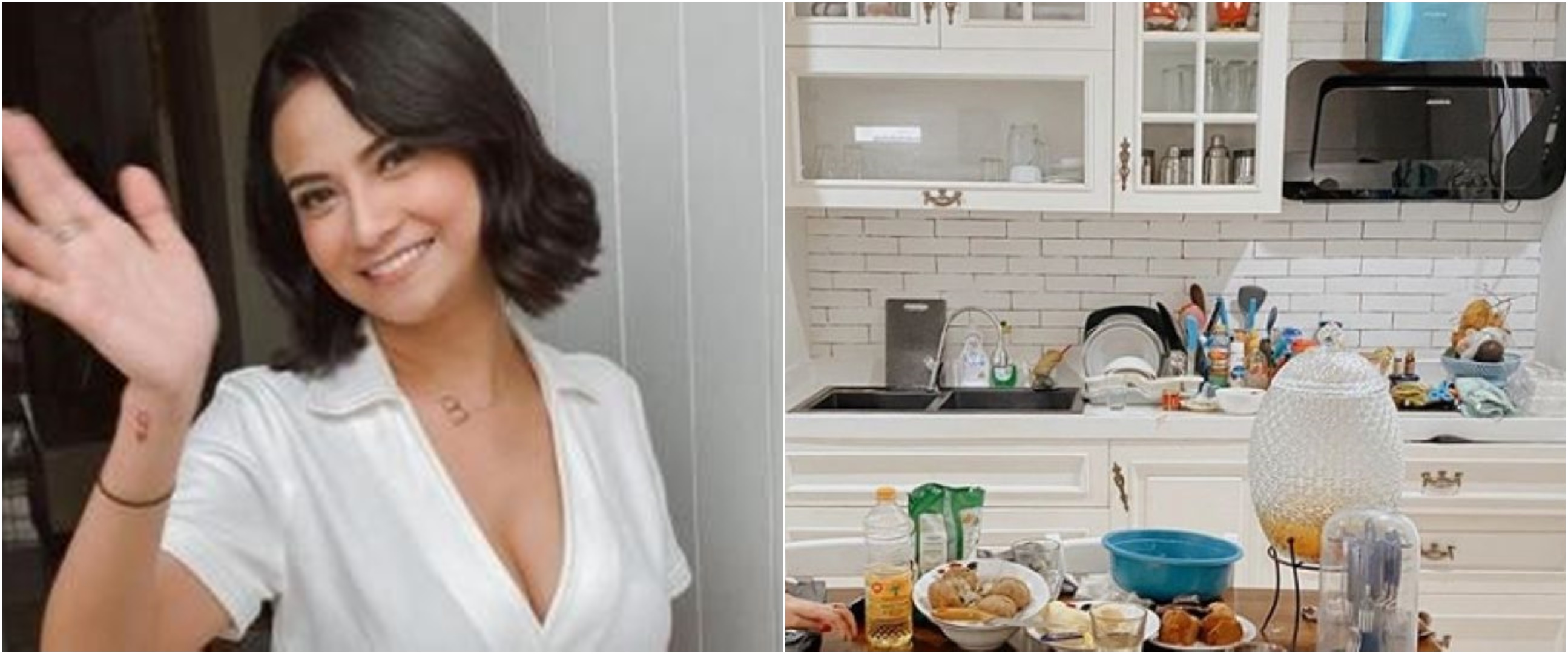 Gunakan bata ekspos, ini 7 cara Vanessa Angel menata dapur minimalis