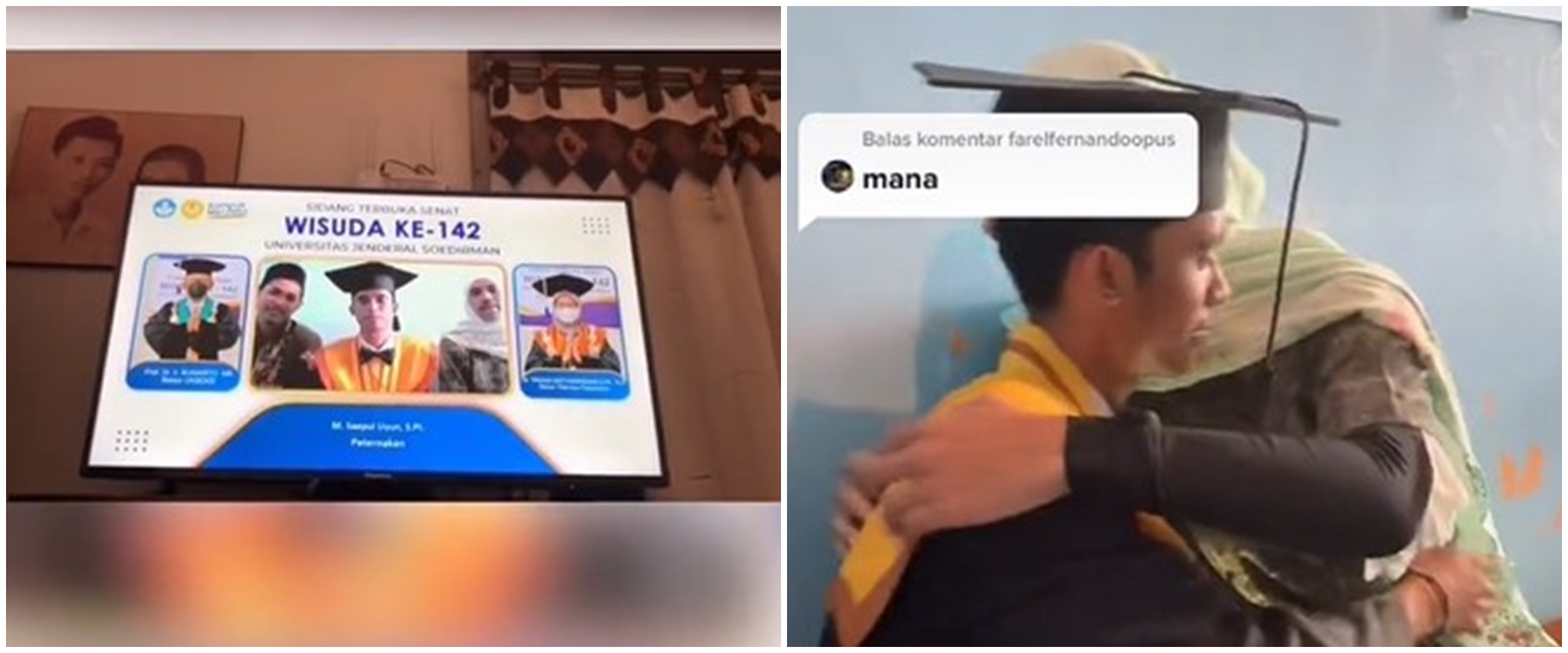 Aksi kocak pendamping wisuda online, cosplay jadi orang tua