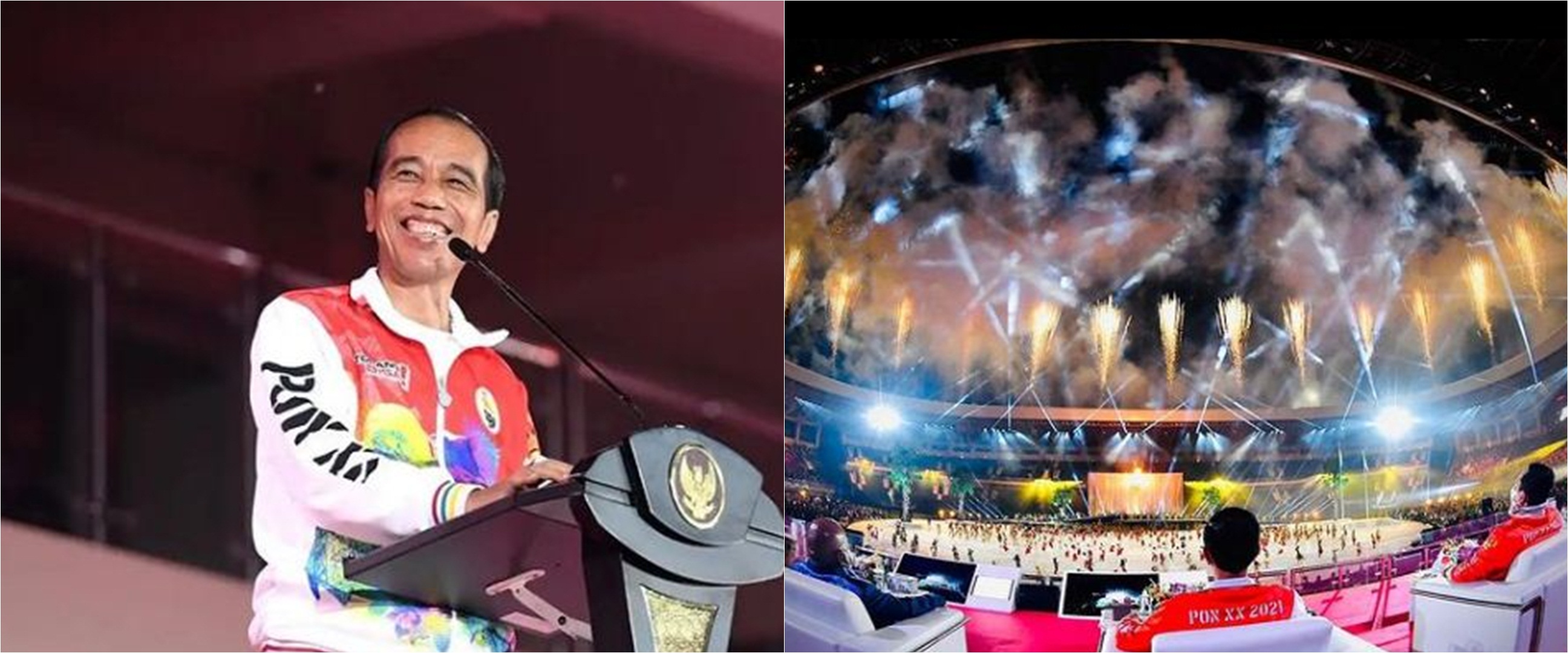 9 Potret kemeriahan pembukaan PON XX Papua, Jokowi main sepak bola