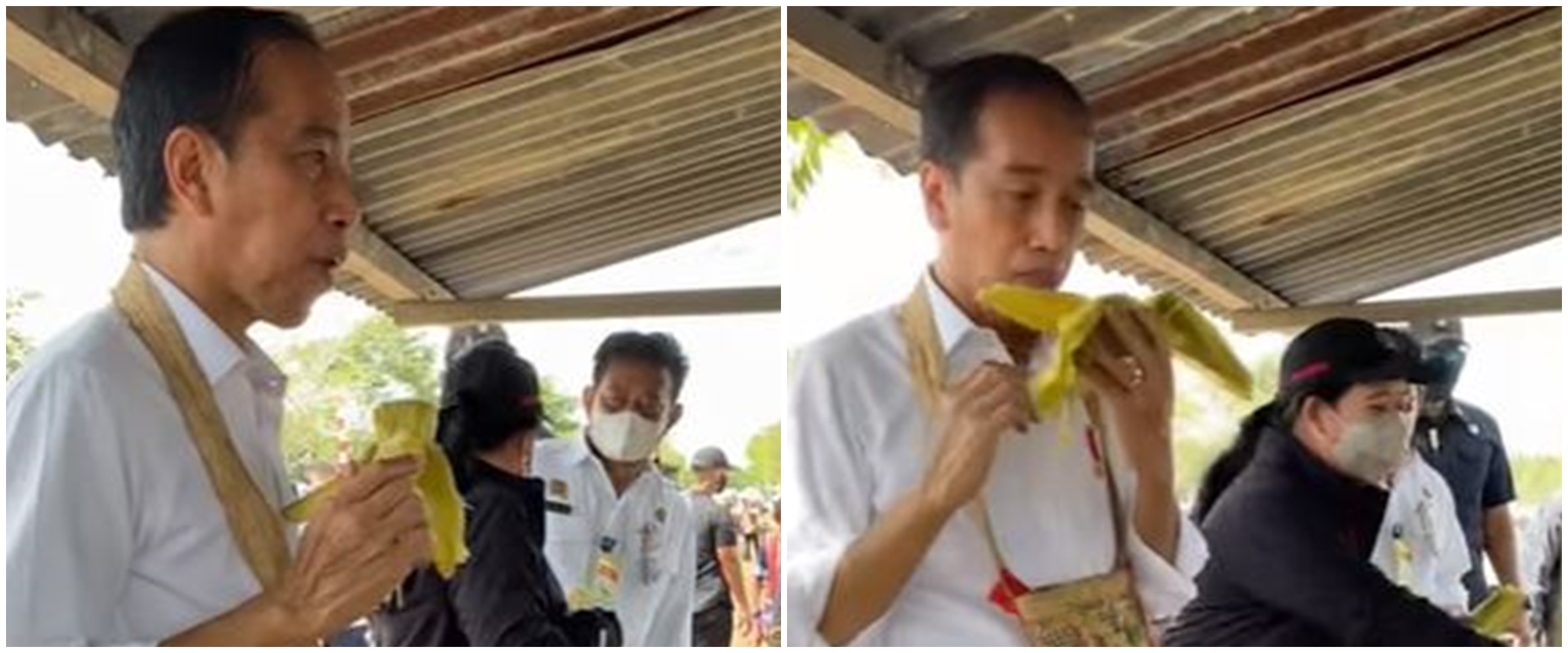 Momen Presiden Jokowi jajan jagung rebus di pinggir jalan