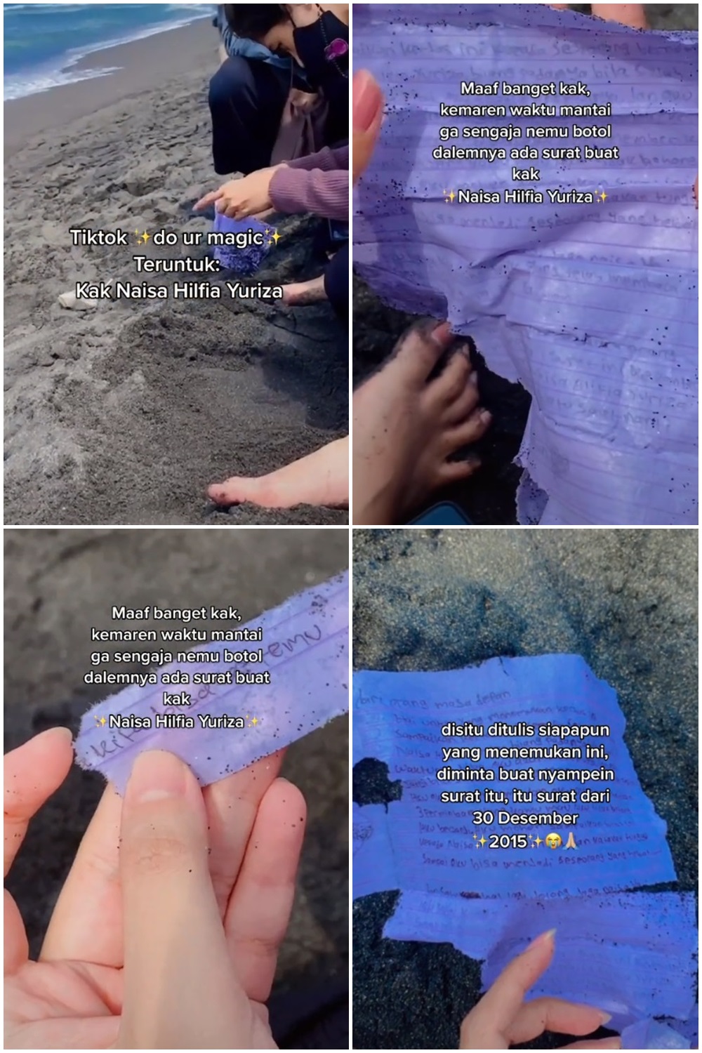 Pergi ke pantai, wanita temukan botol isi surat ditulis 6 tahun lalu