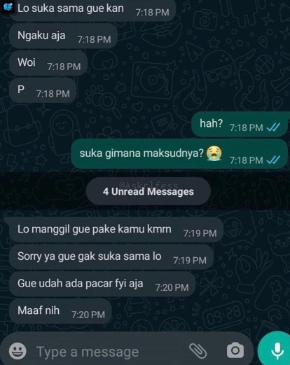 11 Chat lucu terlanjur kepedean ini endingnya bikin malu sendiri