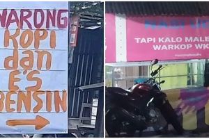 11 Tulisan lucu di warung kopi ini bikin bertanya-tanya