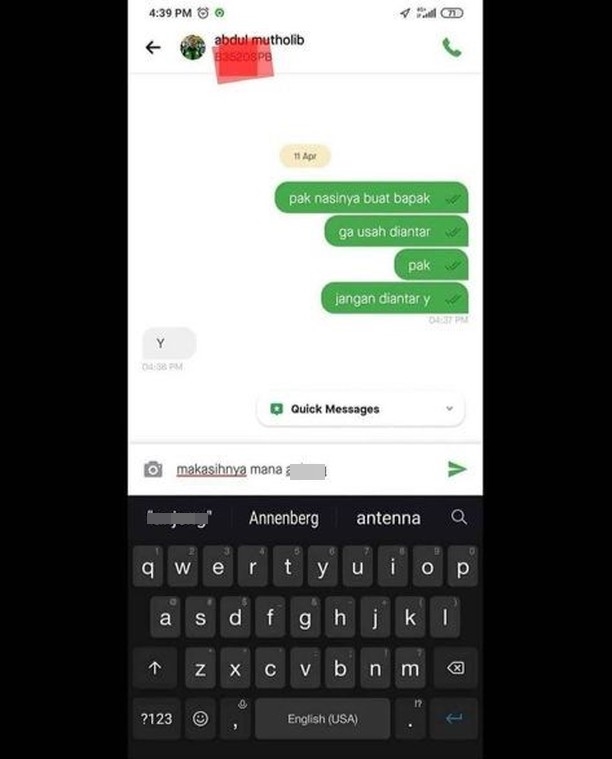 11 Chat lucu driver ojek online kelewat cuek, bikin nyesek hati