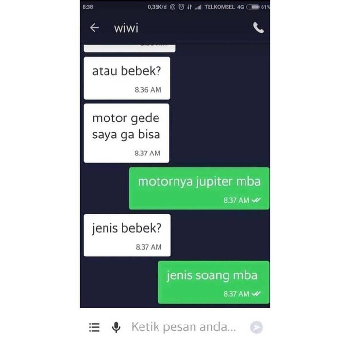 11 Chat lucu driver ojek online kelewat cuek, bikin nyesek hati