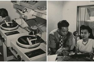 Potret jadul ruang siaran radio tahun 1948, gaya penyiarnya disorot