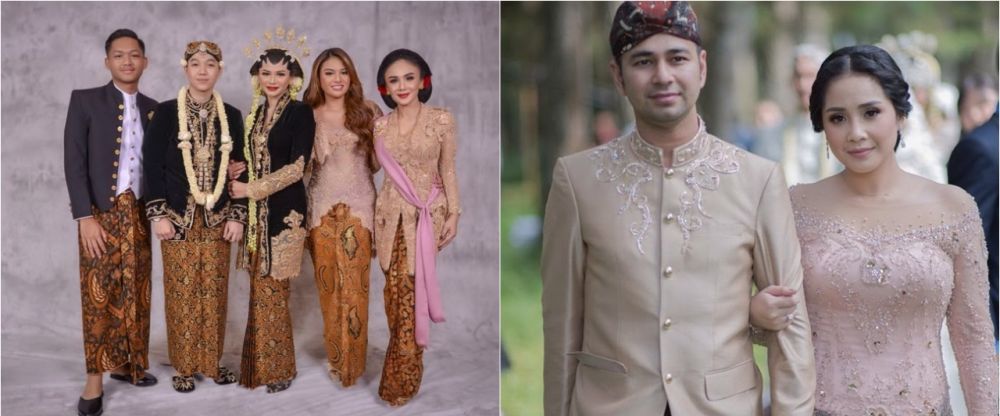 9 Beda gaya Nagita Slavina dan Yuni Shara saat kondangan