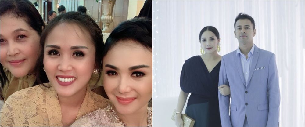 9 Beda gaya Nagita Slavina dan Yuni Shara saat kondangan