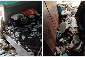 Sempat dikira gempa, penyebab tembok kamar ambruk ini bikin syok