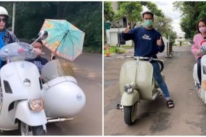 7 Penampakan vespa Nagita Slavina usai dimodifikasi, warnanya nyentrik