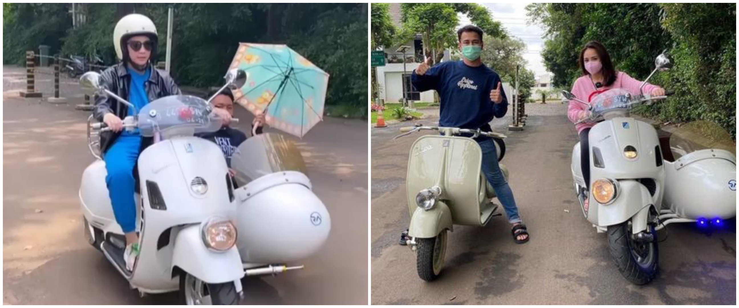 7 Penampakan vespa Nagita Slavina usai dimodifikasi, warnanya nyentrik
